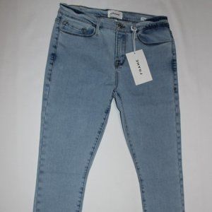 FRAME LE SKINNY DE JEANNE MIDRISE RAW HEM CROP SKINNY JEANS